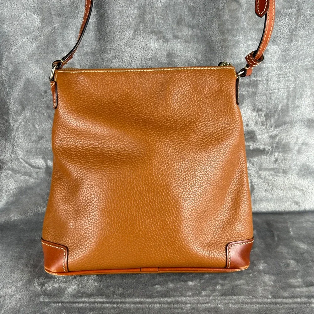 Dooney & Bourke Pebble Grain Leather North South Crossbody‎ Bag Caramel Tan